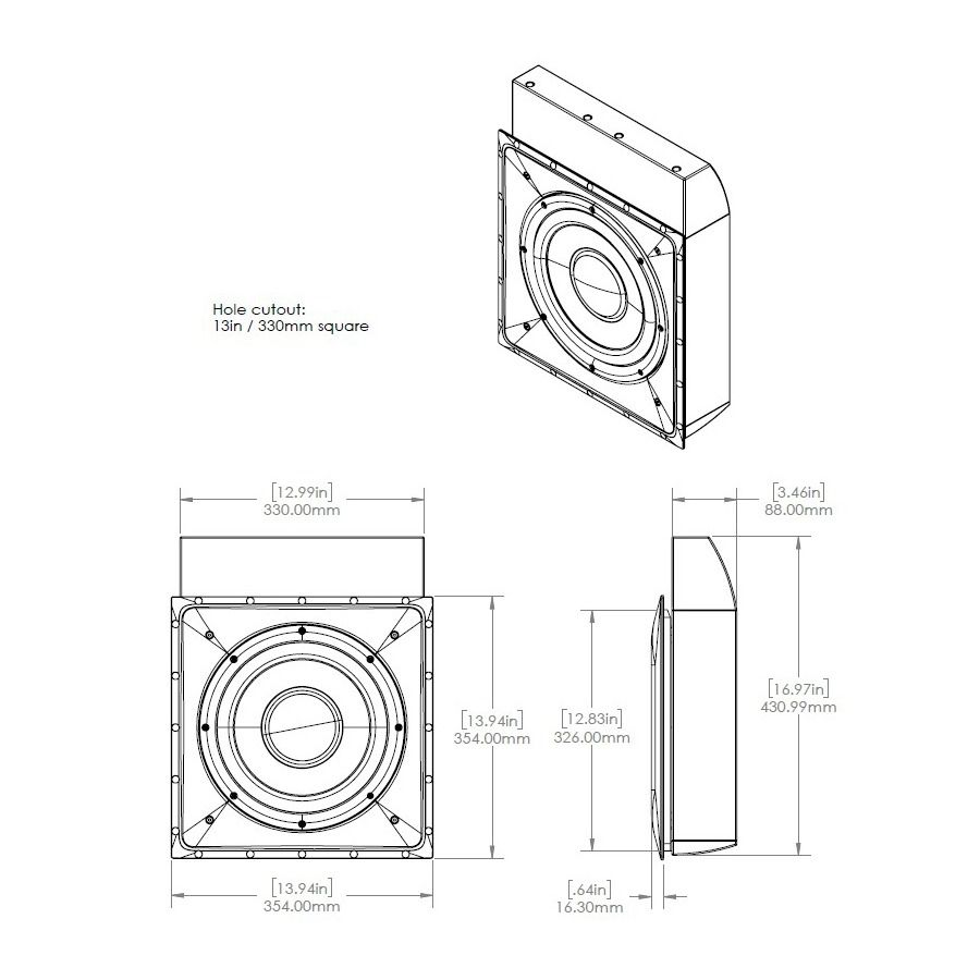 10in Retrofit Weatherproof In-Wall Subwoofer