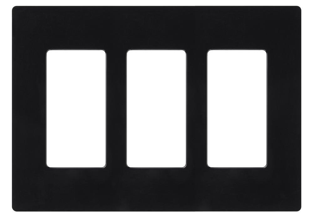 3-GANG SCREWLESS WALLPLATE CLARO - GLOSS BLACK