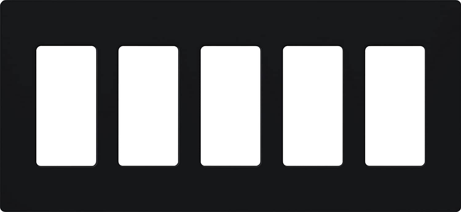 5-GANG SCREWLESS WALLPLATE CLARO - GLOSS BLACK