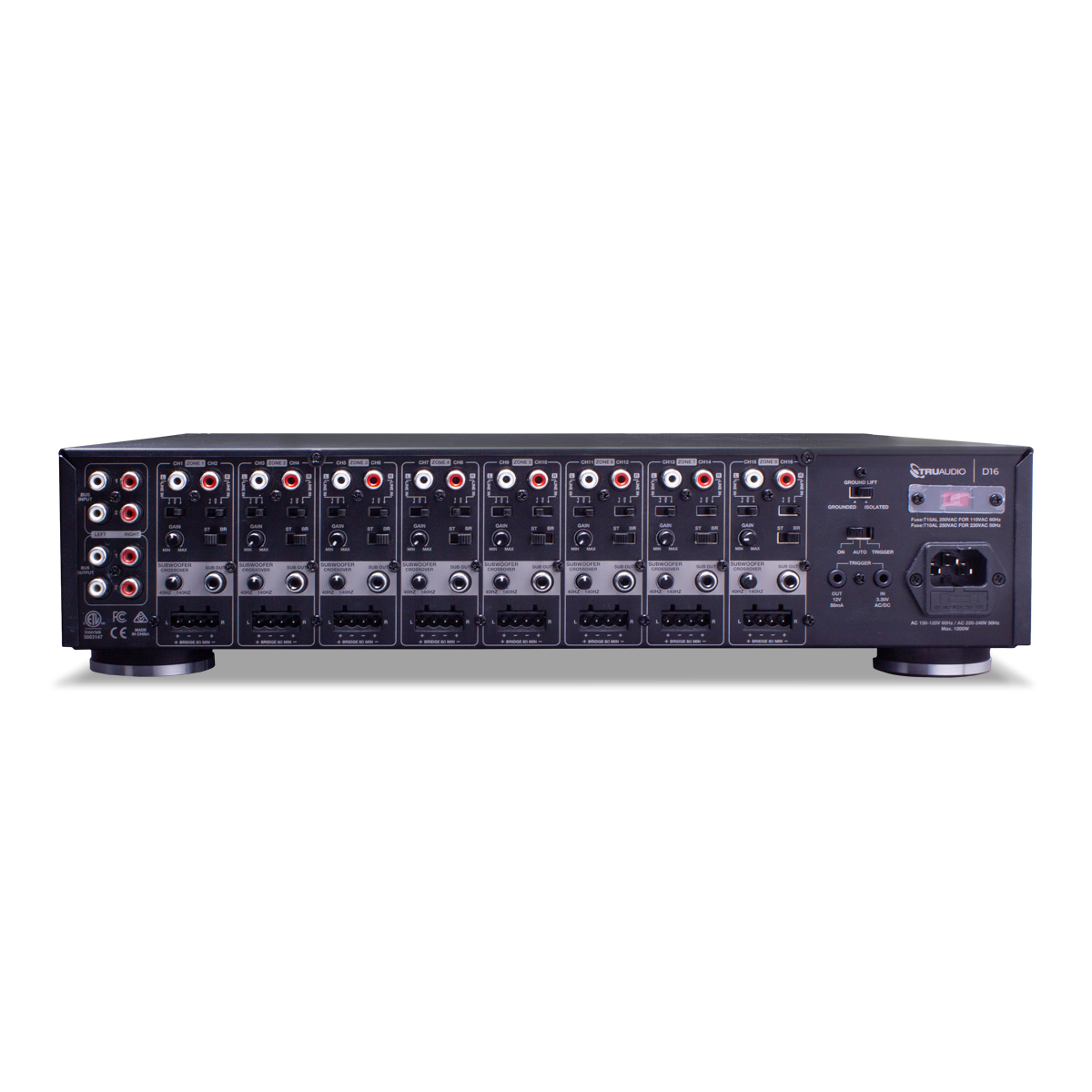 16 Channel x 75 W 8 Zone Amplifier
