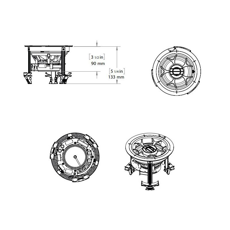 Director - Minimum Opening - 5.25in In-Ceiling Poly 6PK