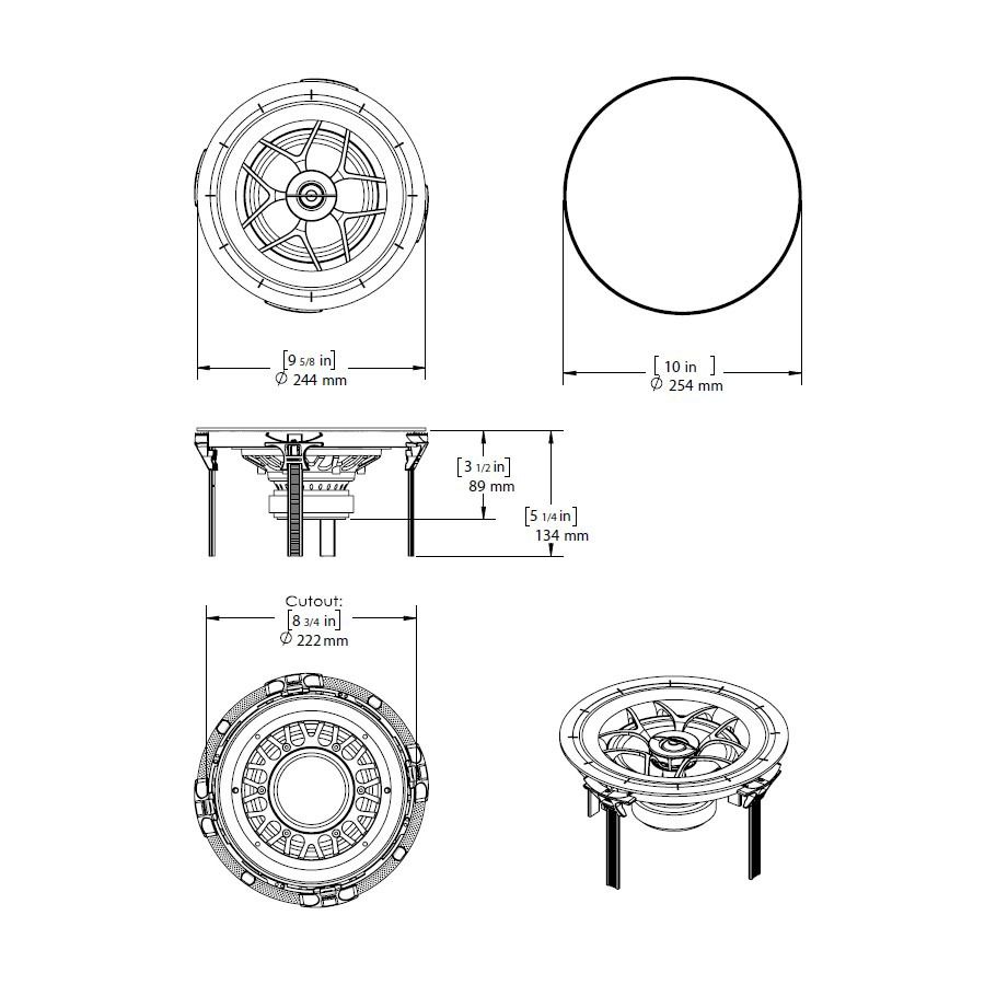 6.5in In-Ceiling Poly Speaker with Silk Tweeter 6-Pack