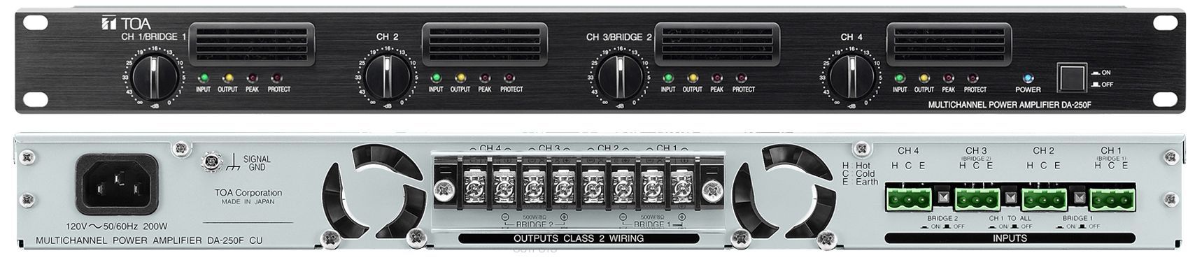 Digital multi-channel amplifier (250W X 4 channels @ 4 ohms)
