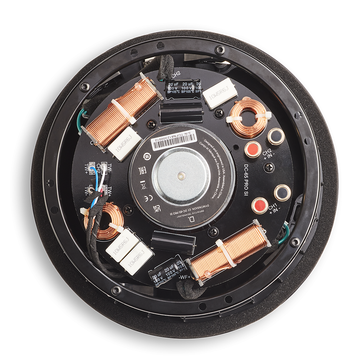 6.5in In-Ceiling Speaker - 2pc Install w- Stereo Input (IP55