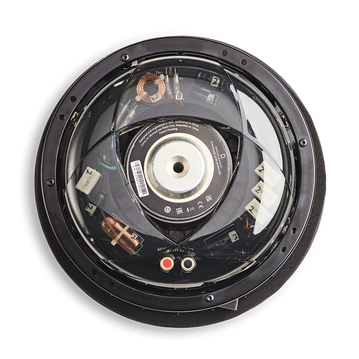 8in In-Ceiling Speaker 2pc Install w- Pivoting Woofer