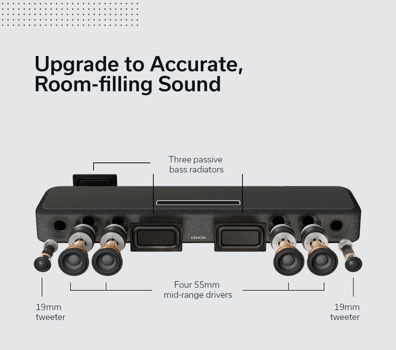 Denon Home Atmos Soundbar w HEOS-AIRPLAY2-BT-EARC
