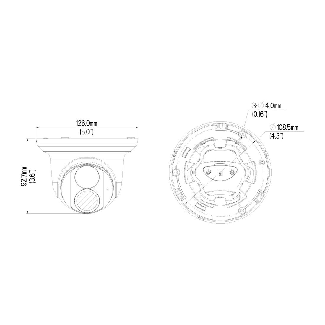 4MP IP Eyeball Dome Camera -IR Low Lux WDR Pro 2.8mm H.265
