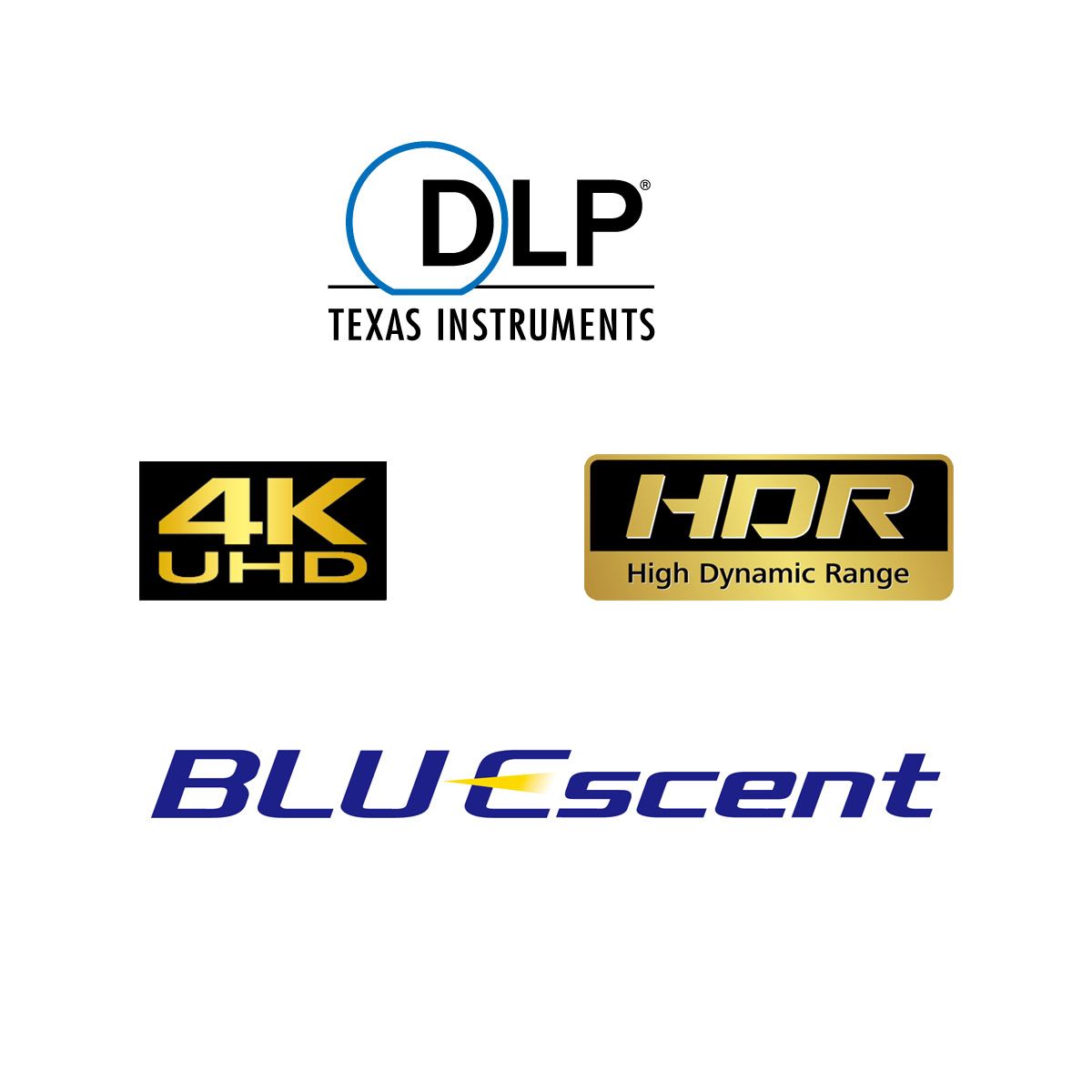 4K DLP Front Projector w- BLU-Escent Laser 3300LM - White
