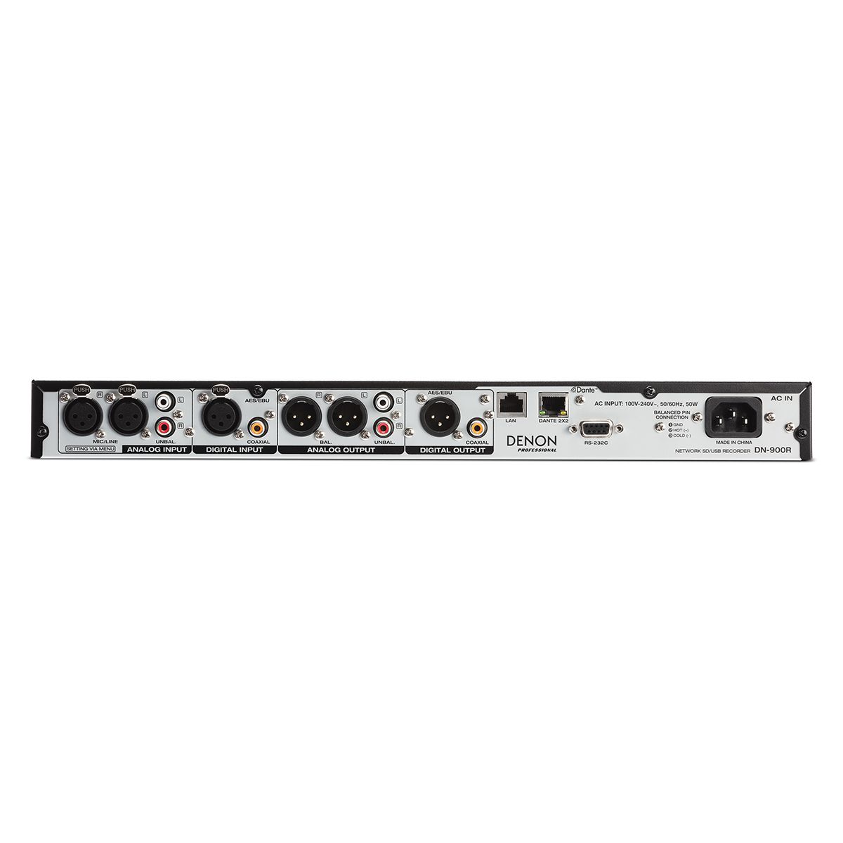 Network SD-USB Audio Recorder with Dante 2 x 2 Interface