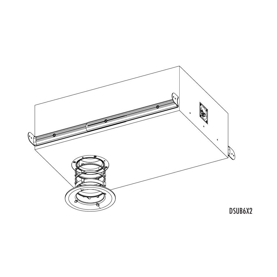 In-Ceiling Dual 6.5in Subwoofer Enclosure with D5 Adapter