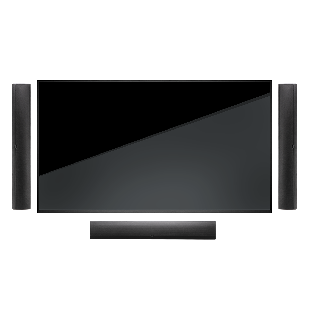 Ultra-slim, adjustable on-wall LCR speaker for 75in TVs
