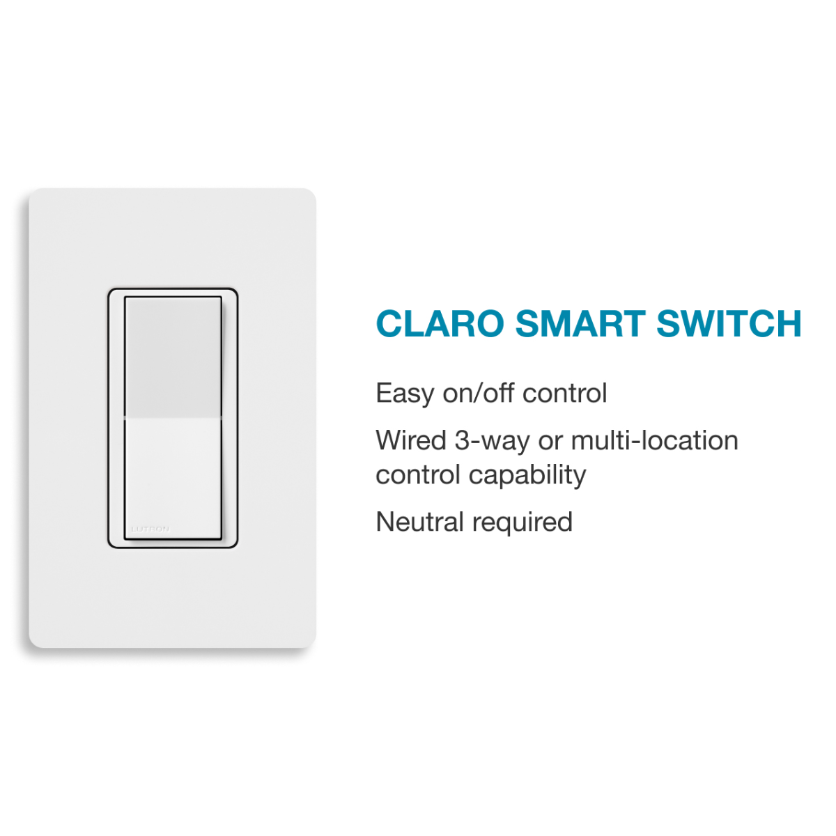 CLARO SMART SWITCH W-NEUTRAL - GLOSS WHITE