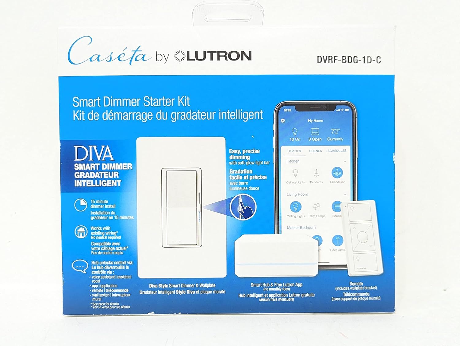 DIVA SMART DIMMER WITH SMART BRIDGE KIT - GLOSS WHITE