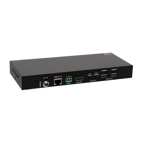 C2G C2G30020 HDMI HDBaseT 3.5mm, USB-A and RS232 over Cat Audio De-Embedding Extender Box Receiver, 4K 60Hz,Black