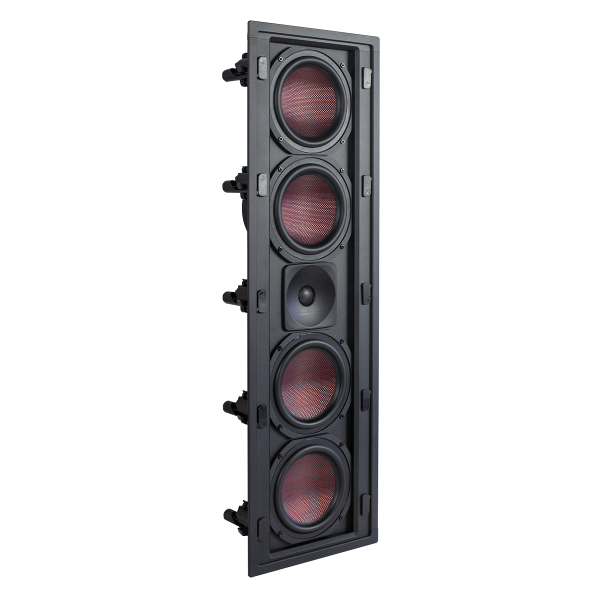 Premium In-Wall 3-Way Speaker, 4x 6.5in Carbon Fiber Woofers