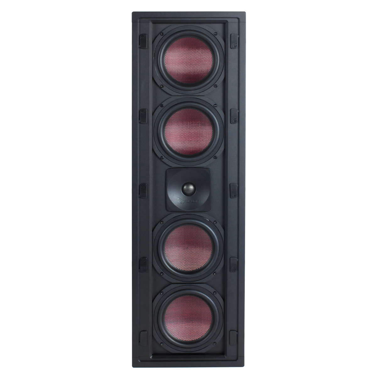 Premium In-Wall 3-Way Speaker, 4x 6.5in Carbon Fiber Woofers