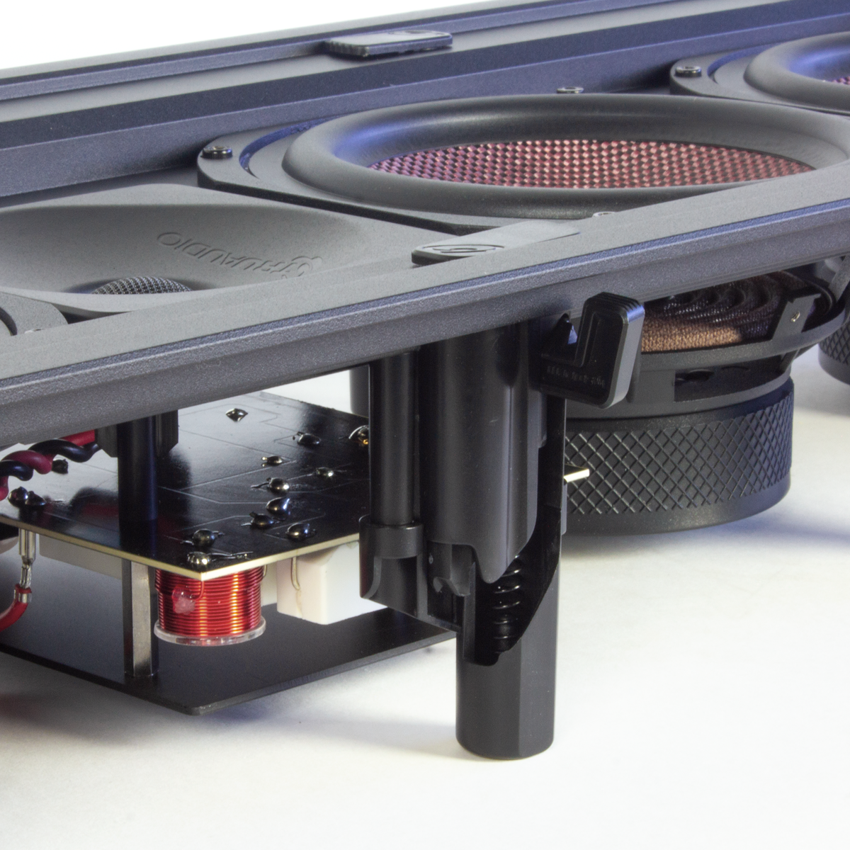 Premium In-Wall 3-Way Speaker, 4x 6.5in Carbon Fiber Woofers