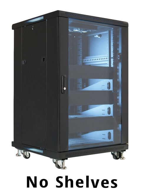 18U FLOOR CAB - EMPTY w-2 FANS