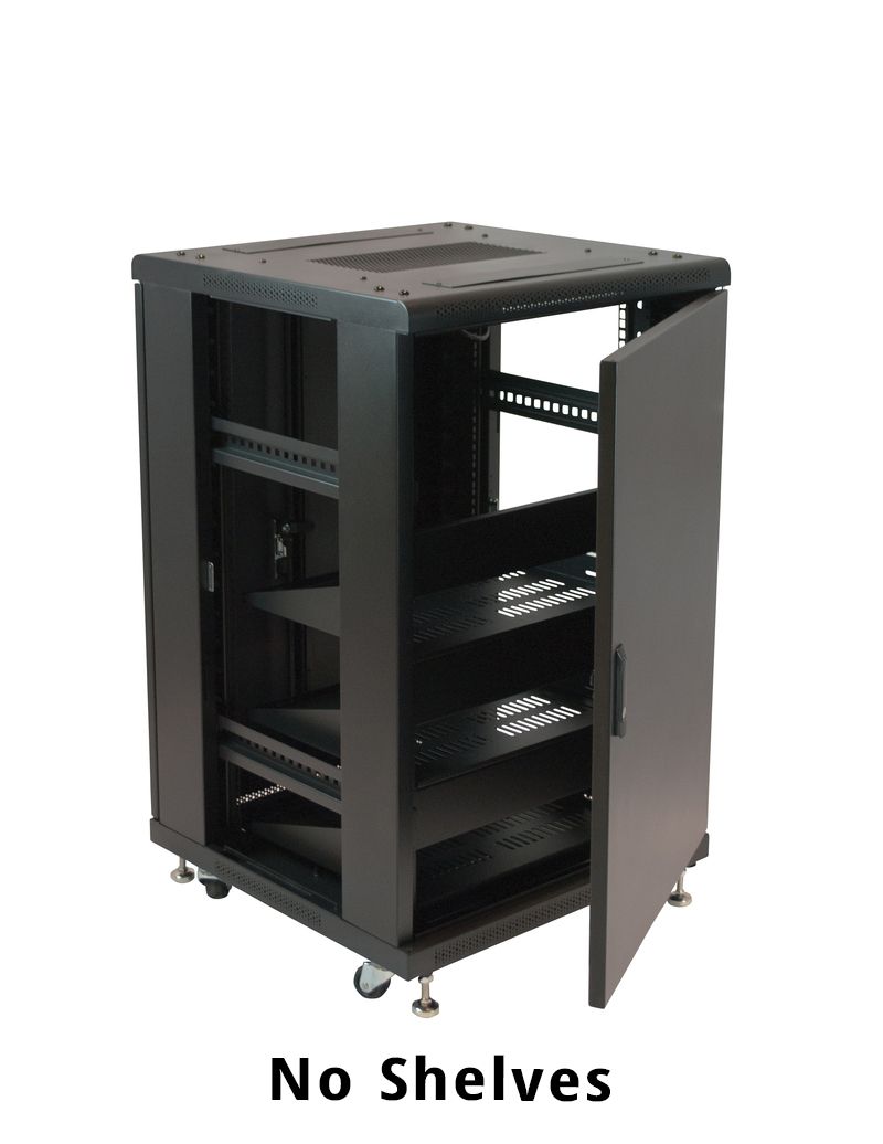 18U FLOOR CAB - EMPTY w-2 FANS