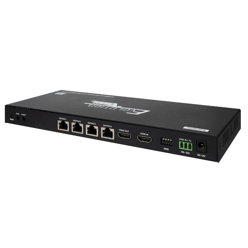 4K 1×4 HDMI Splitter over Cat6 Cable with HDMI Loop-out