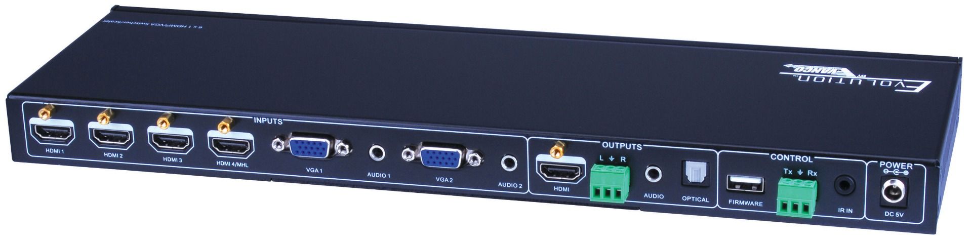 HDMI 6x1 Selector Switch-Scaler 1080p (Inputs: 4-HDMI 2-VGA
