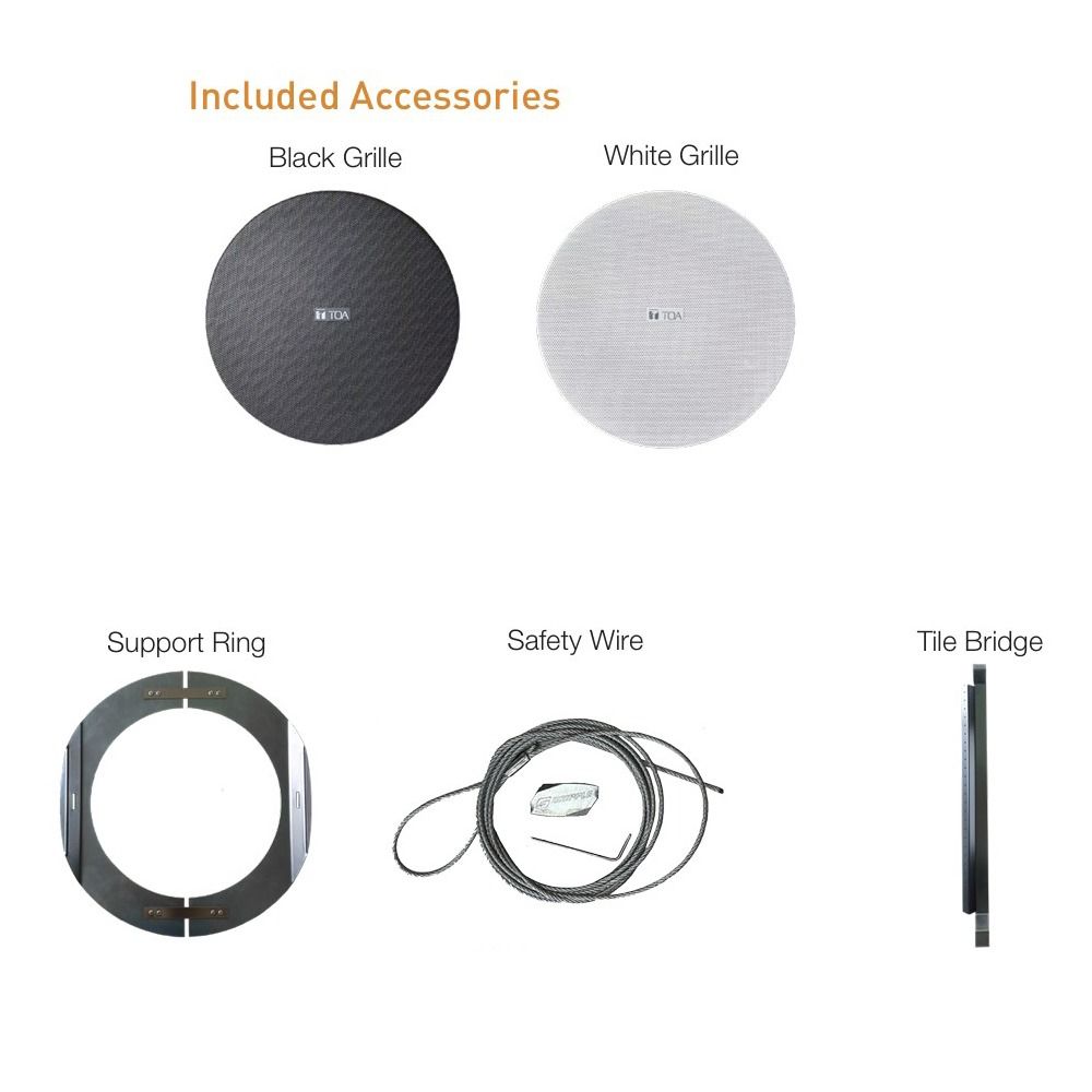 Low Profile 60w 8in In-Ceiling, 70v/8o, TileB, BK/WH