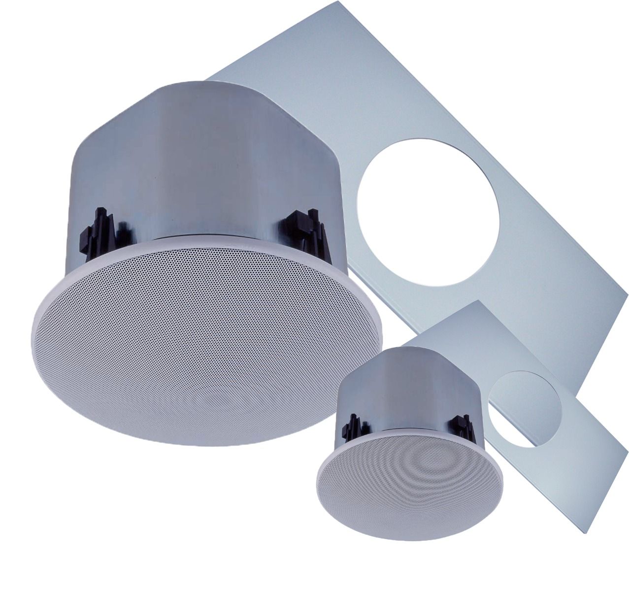 60W coax 16cm wide disp. ceiling spkr Kit 2xSpkr, 2xBrk