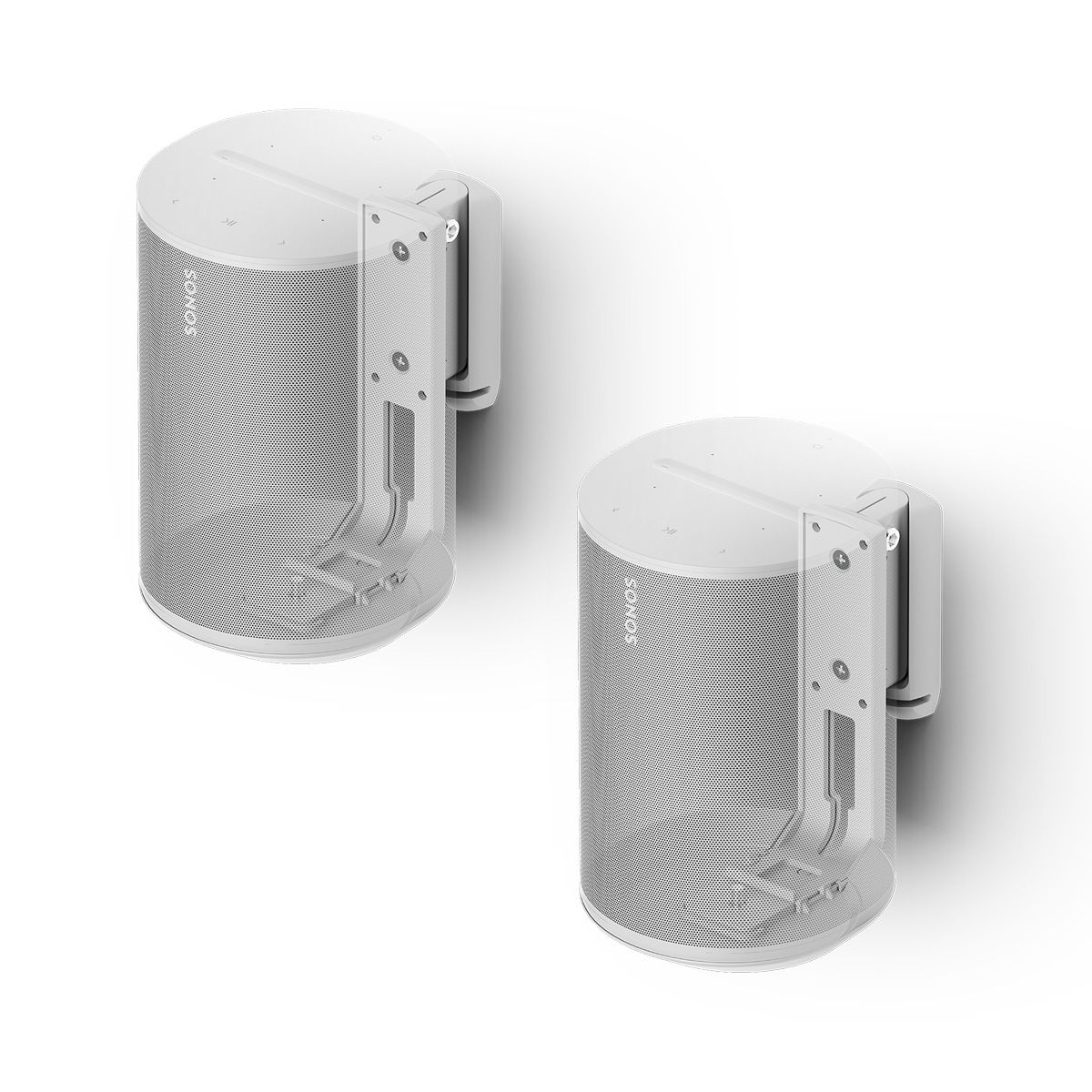 Wall Mount for Sonos ERA100  inc. corner adapter, Pair-White