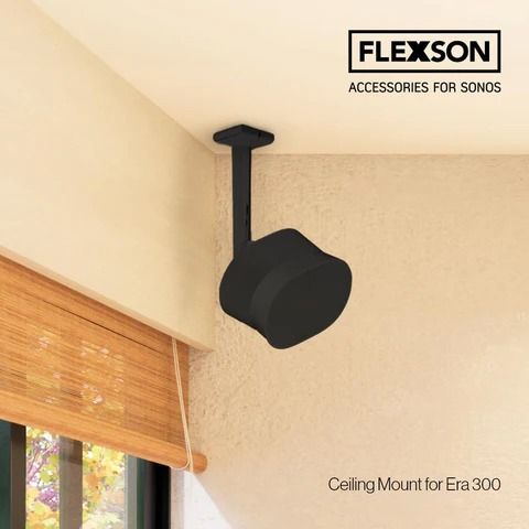 AdjustableCeiling Mount for Single Black Sonos ERA300