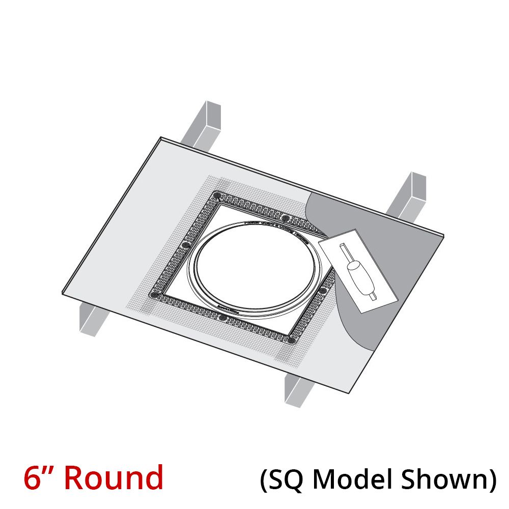 Flush Install Plaster Kit 6in CCM - Round Grill *EA-MustBuy2