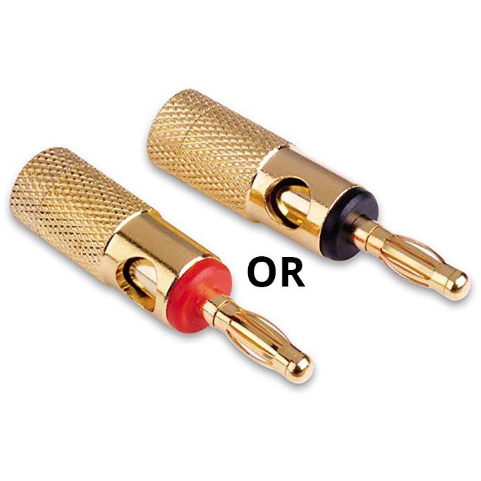 Gold Plated Banana Plugs- Price EACH (red or black)