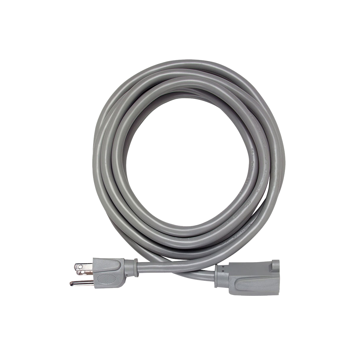 15A 14AWG Extension Cord, 10 Ft, Grey