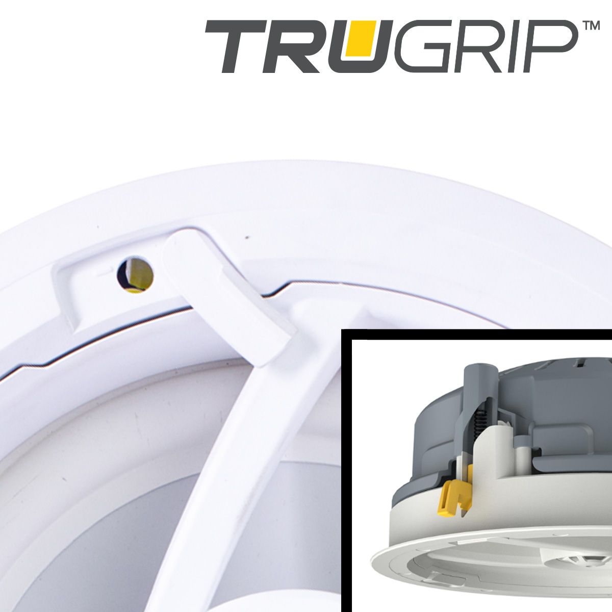 9in In-Ceiling Speaker w-8in Cutout TruGrip Tool-less Carbon