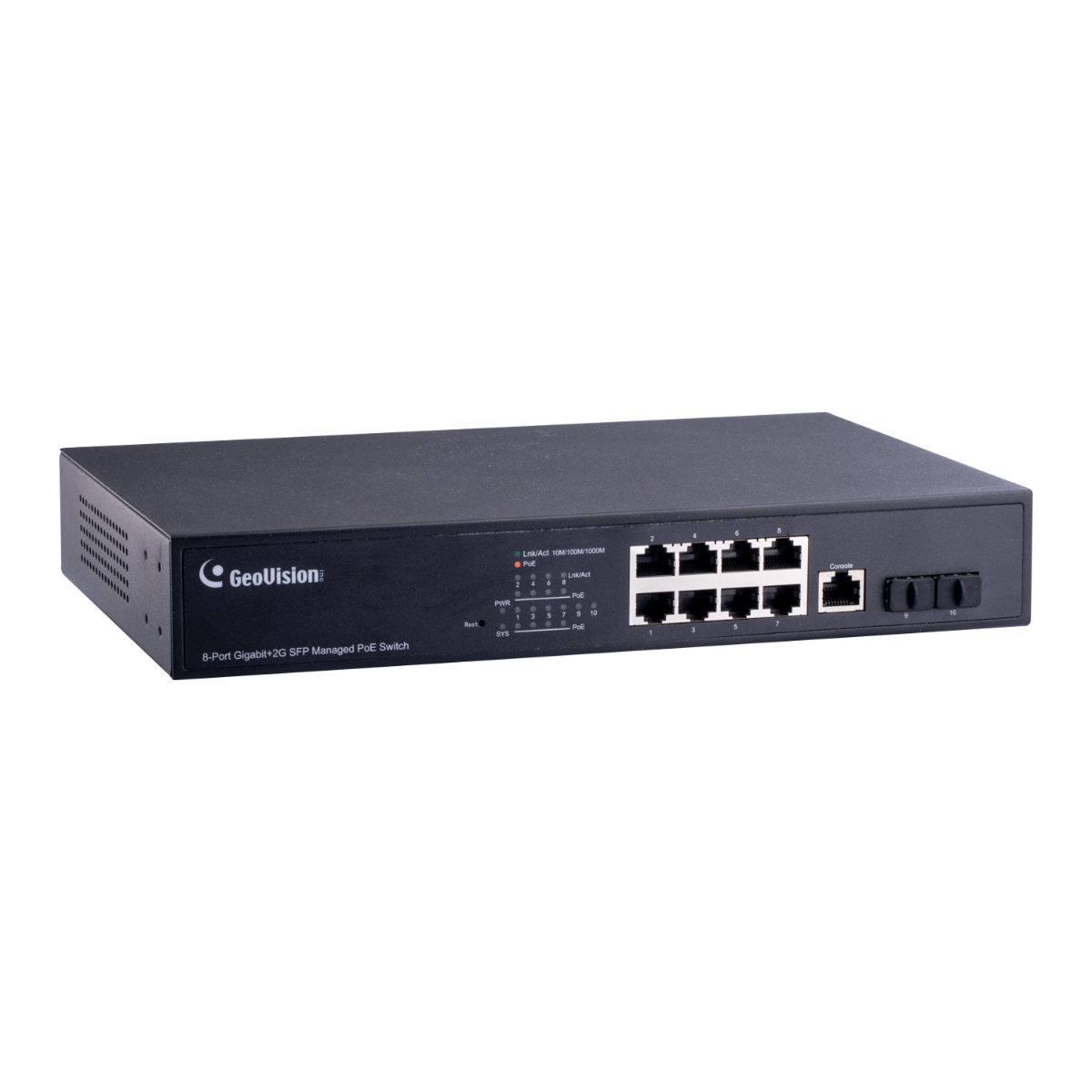 8+2 Port PoE+ Long Distance Switch 10-100-1000BaseTx managed
