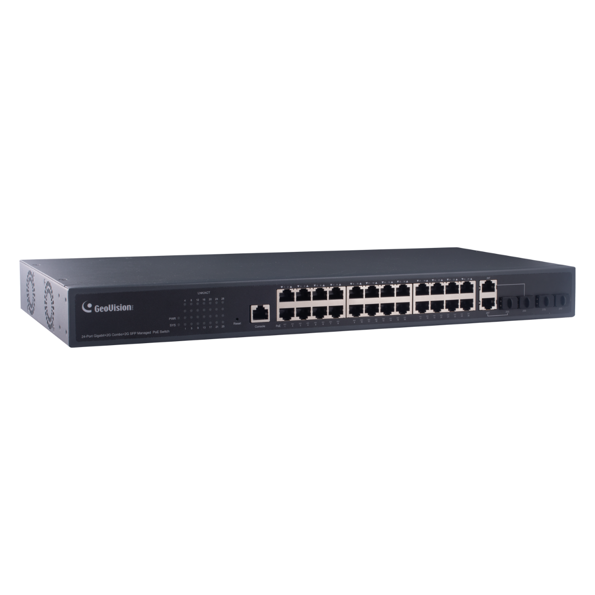 24 Pt PoE+ Long Distance Switch 10-100-1000 Mbps BaseTx mana