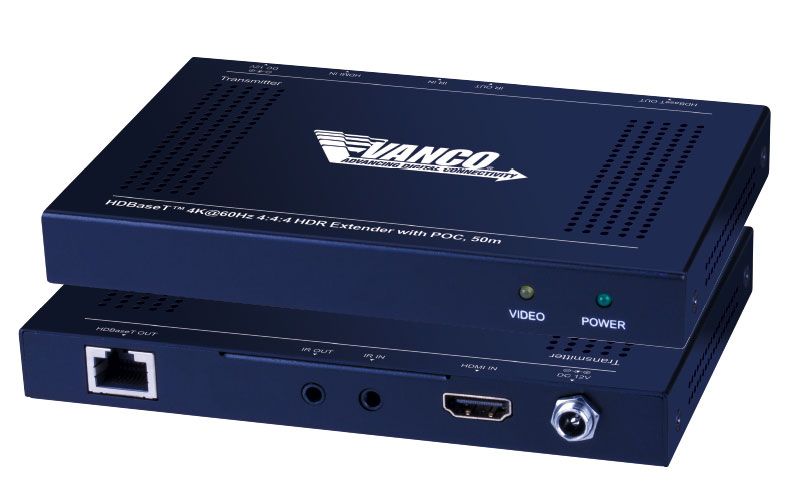 HDBaseT 4K-60Hz HDR 164ft.-50m 1080p 230ft.-70m HDCP 2.2 Bi-