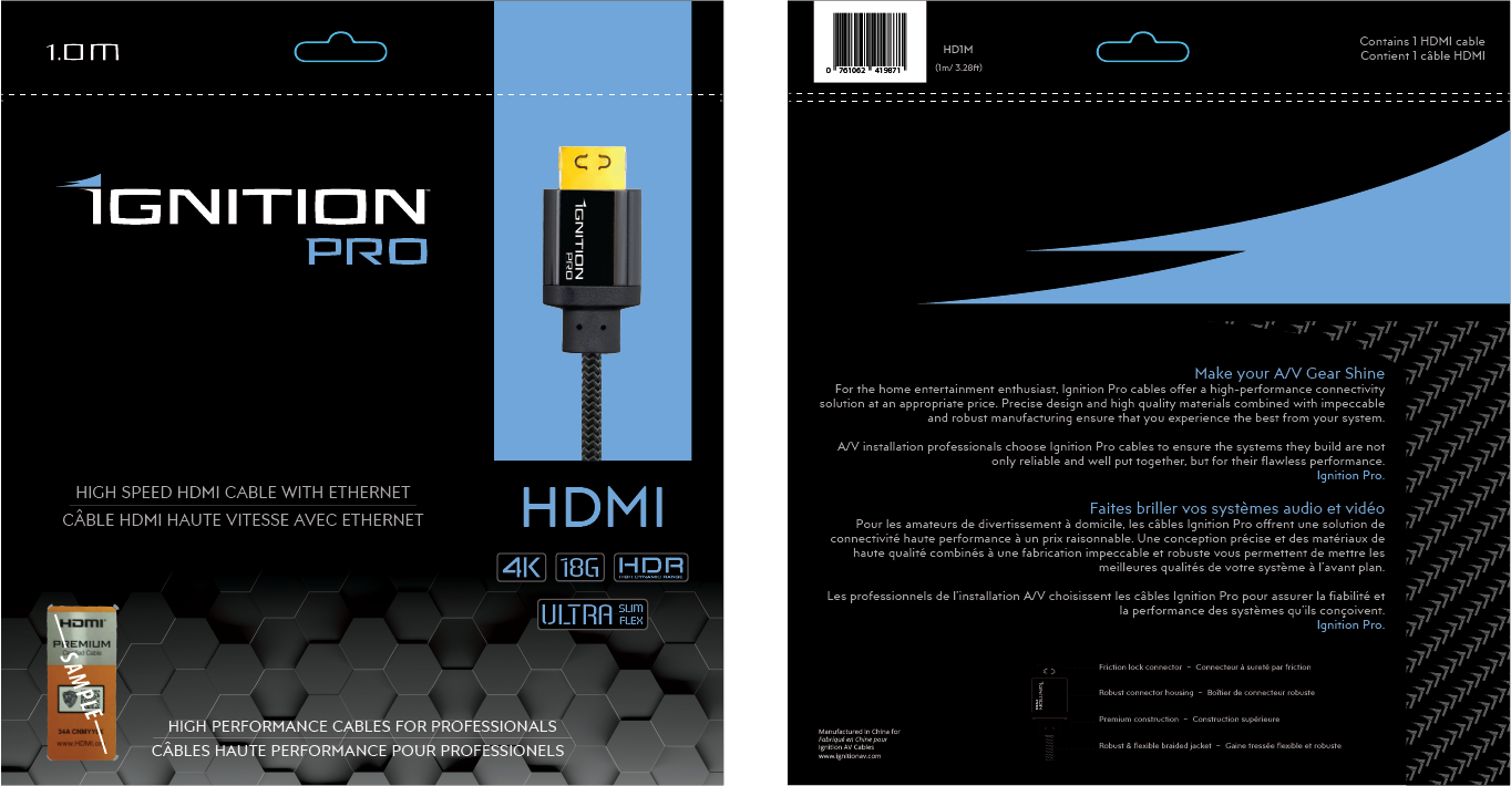 Ignition Pro HDMI 18Gbps 34 AWG 1M