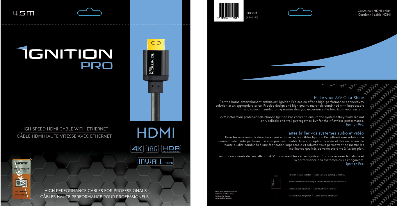 Ignition Pro HDMI 18Gbps 26AWG 4.5M PVC