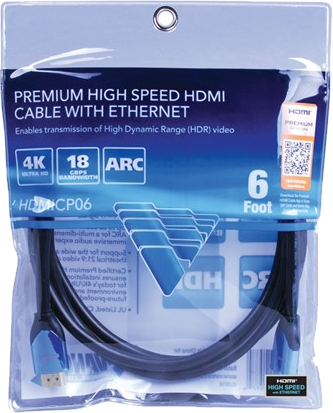 HDMI PREMIUM CERTIFIED CABLE 4K 18Gbps HDR 26AWG- 15 FT