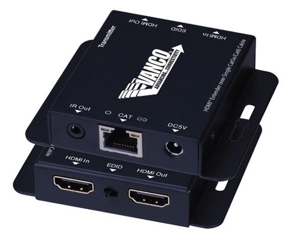 HDMI over 1x Cat5E-6 Extender with IR Control and HDMI Pass-