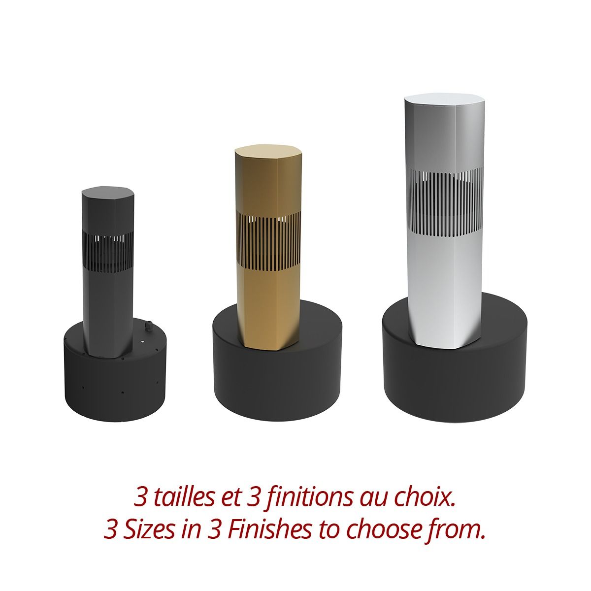 Luxury Bollard Spkr, 8in Sub, 360deg 5.25in 8hm/70v, Champag