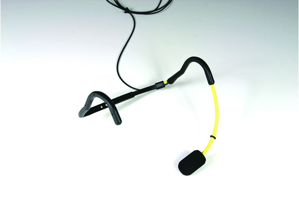 Aerobic headset mic yellow gooseneck mini XLR (TA4F) connect
