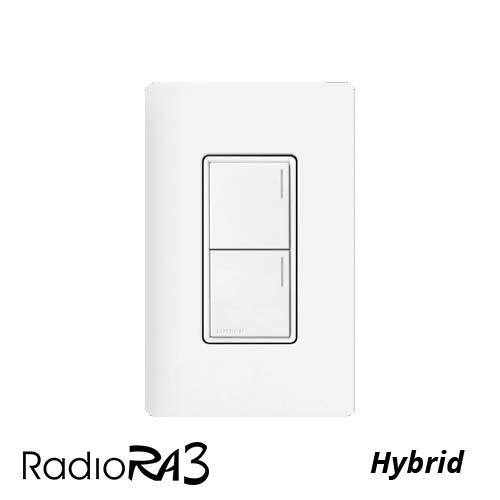 RA3 HYBRID KEYPAD W- NEUTRAL - 2 BUTTON - GLOSS WHITE