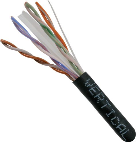 CAT-6 - 550MHZ Riser Rated 23AWG - 1000FT Pullbox Black