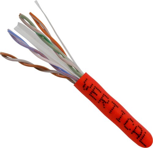CAT-6 - 550MHZ Riser Rated 23AWG - 1000FT Pullbox Red