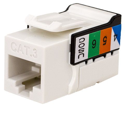 Rapid Punch CAT3 Keystone Jack White