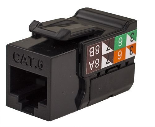 Rapid Punch CAT6 Keystone Jack Black
