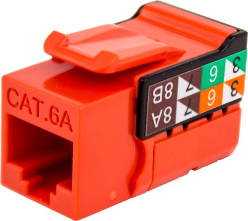 Rapid Punch CAT6A Keystone Jack Orange