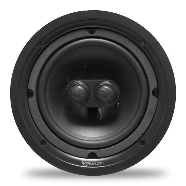 8in In-Ceiling Frameless Speaker with Dual Silk Tweeters Pol
