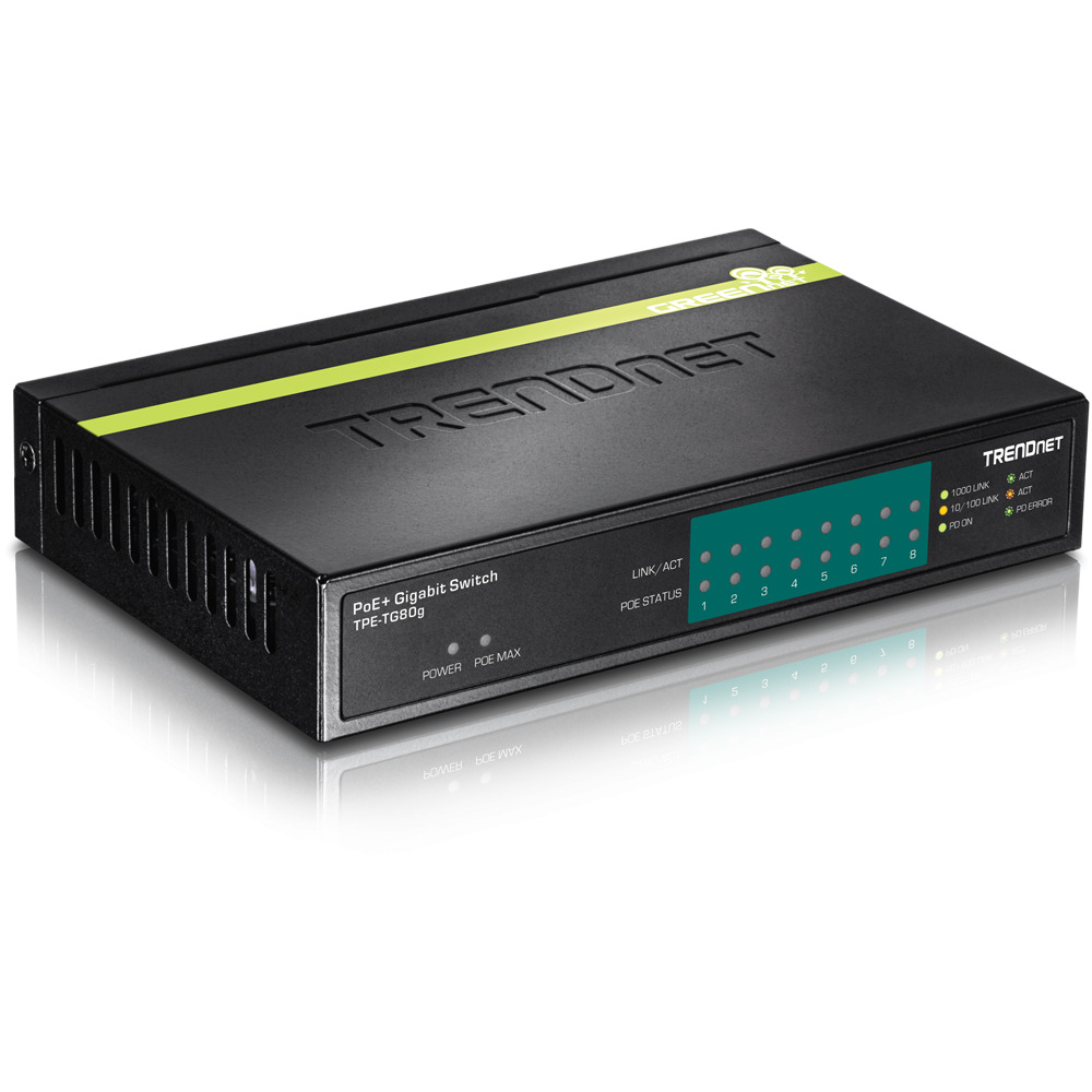 8-port Gigabit GREENnet PoE+ Switch